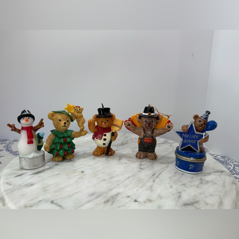 Claire’s Bears from the 1990s/y2k and bath and body works snowman candle lot